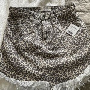 Free People Cheetah Jean skirt